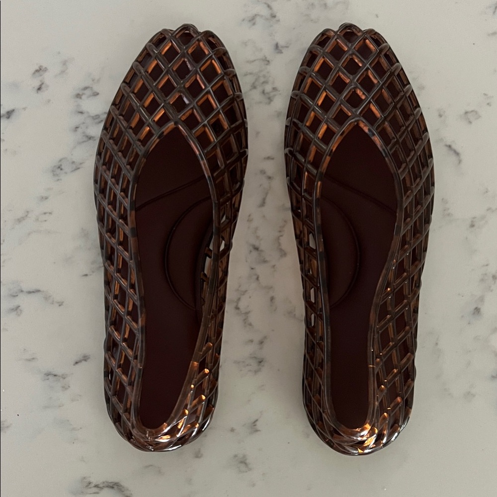 Caprï Jelly Flats Woven Chocolate - Women's Slip-On Ballet Shoes